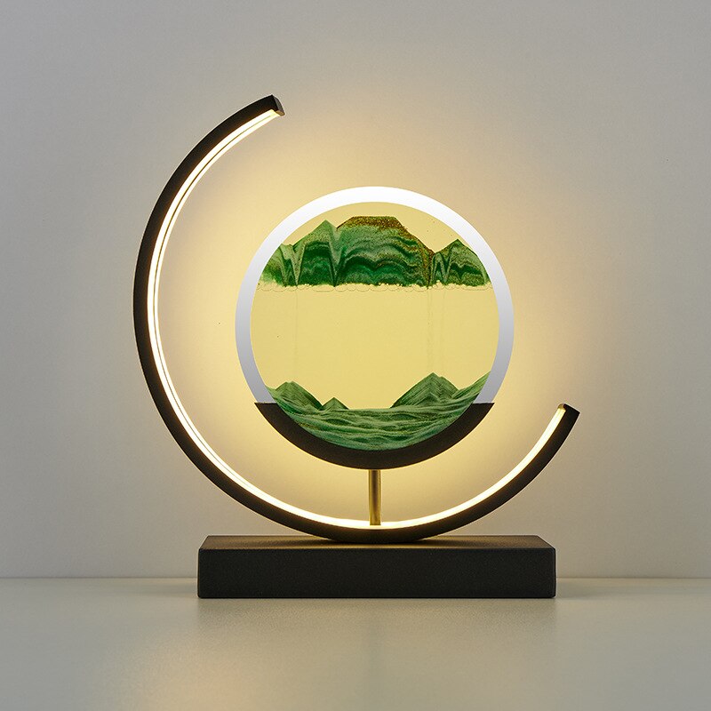Tischlampe | Sandmuster Modern Stilvoll Einzigartig Stimmungsvolll Vielseitig-Grün-Schwarz-Luzern Mode