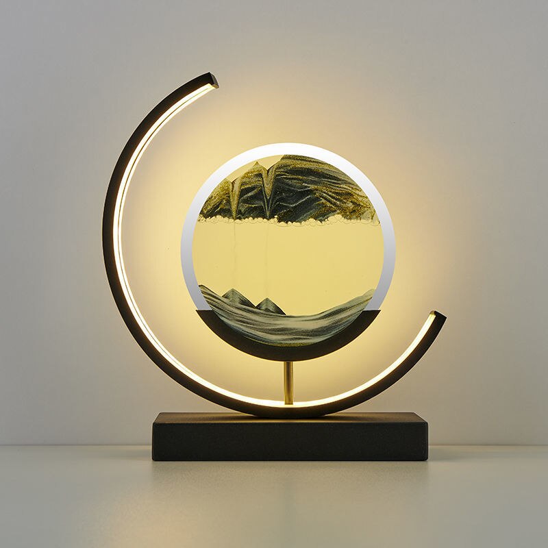 Tischlampe | Sandmuster Modern Stilvoll Einzigartig Stimmungsvolll Vielseitig-Schwarz-Schwarz-Luzern Mode