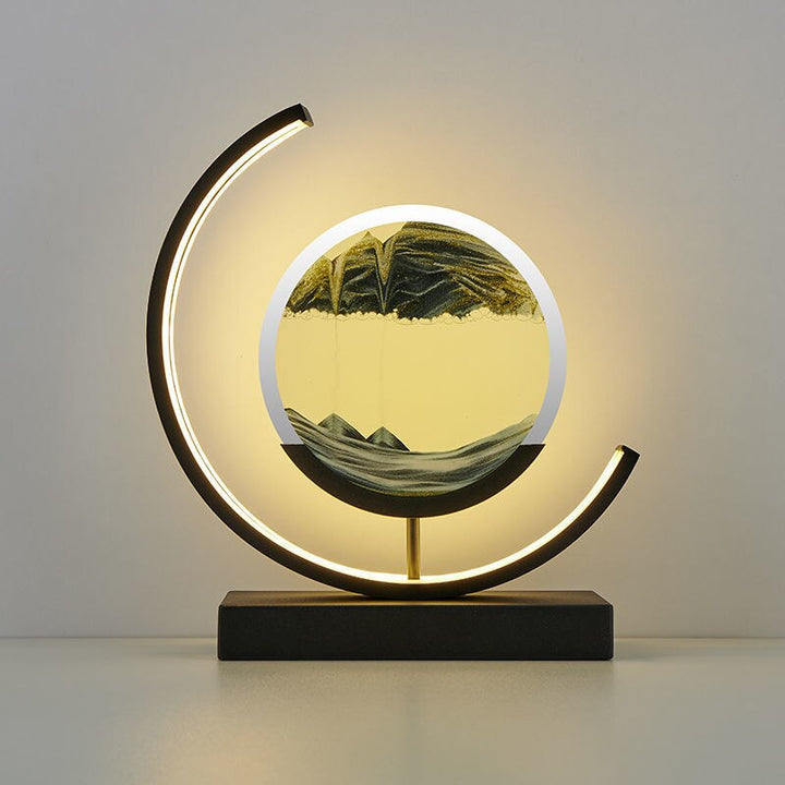 Tischlampe | Sandmuster Modern Stilvoll Einzigartig Stimmungsvolll Vielseitig-Schwarz-Schwarz-Luzern Mode