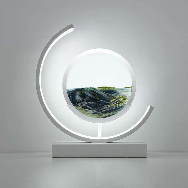 Tischlampe | Sandmuster Modern Stilvoll Einzigartig Stimmungsvolll Vielseitig-Schwarz-Weiß-Luzern Mode