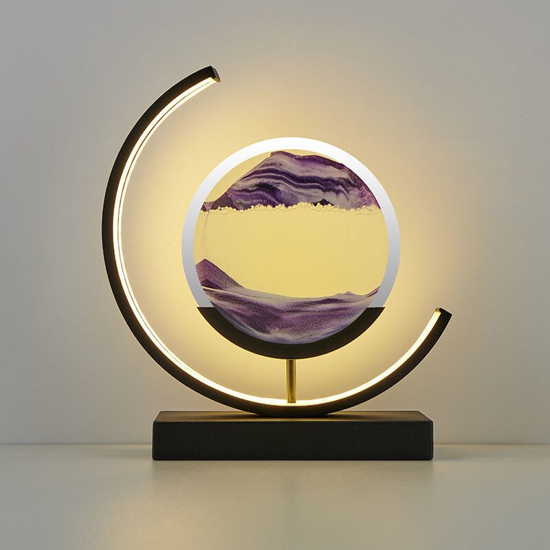 Tischlampe | Sandmuster Modern Stilvoll Einzigartig Stimmungsvolll Vielseitig-Violett-Schwarz-Luzern Mode