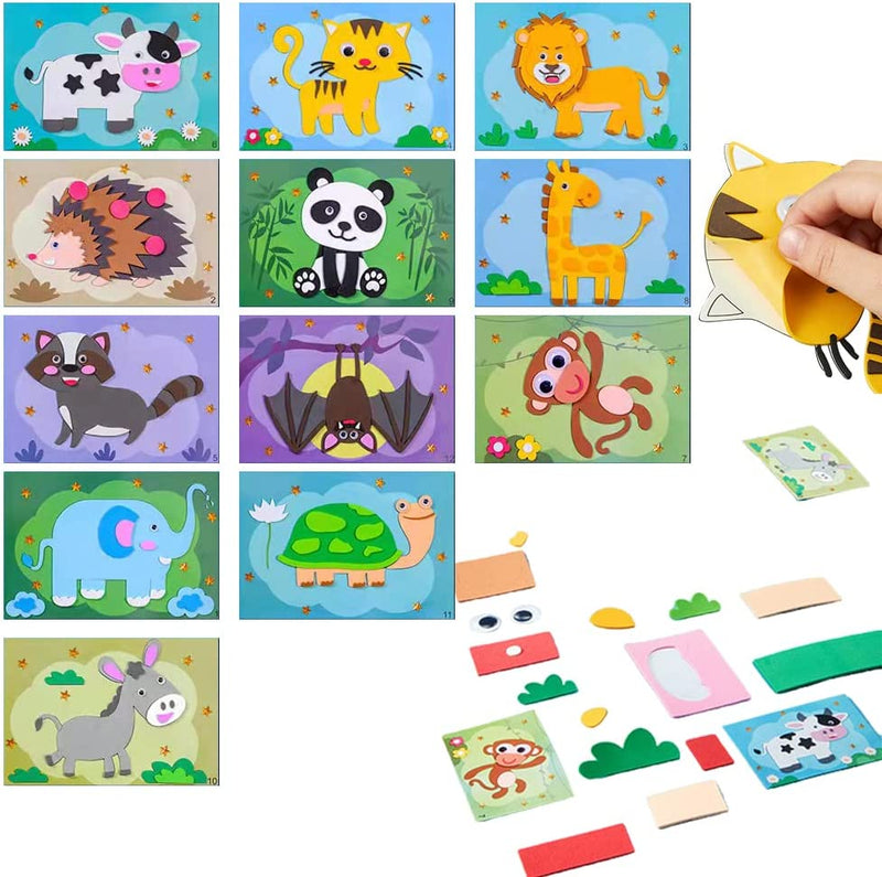 3D Schaumstoff Sticker Puzzle | Tiere Farbenfroh Kreativ Vielseitig Langlebig-Klassische Tiere (Set von 12)-Luzern Mode
