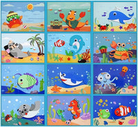 3D Schaumstoff Sticker Puzzle | Tiere Farbenfroh Kreativ Vielseitig Langlebig-Meerestiere (Set von 12)-Luzern Mode
