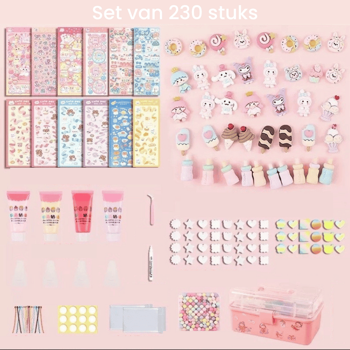 3D Sticker Design Set | Kreativ Langlebig Spaß Vielseitig Verzieren-Set mit 230 + KOSTENLOSE Aufbewahrungsbox-Luzern Mode