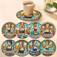 Holzuntersetzer-Set (2×8 Stück) – BierMädchen Oktoberfest 2026