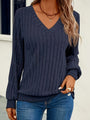 Damen Strickpullover mit V-Ausschnitt und langen Ärmeln – Amira