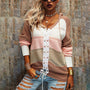 Gestreifte Damensweater mit Schnürung – Alessia