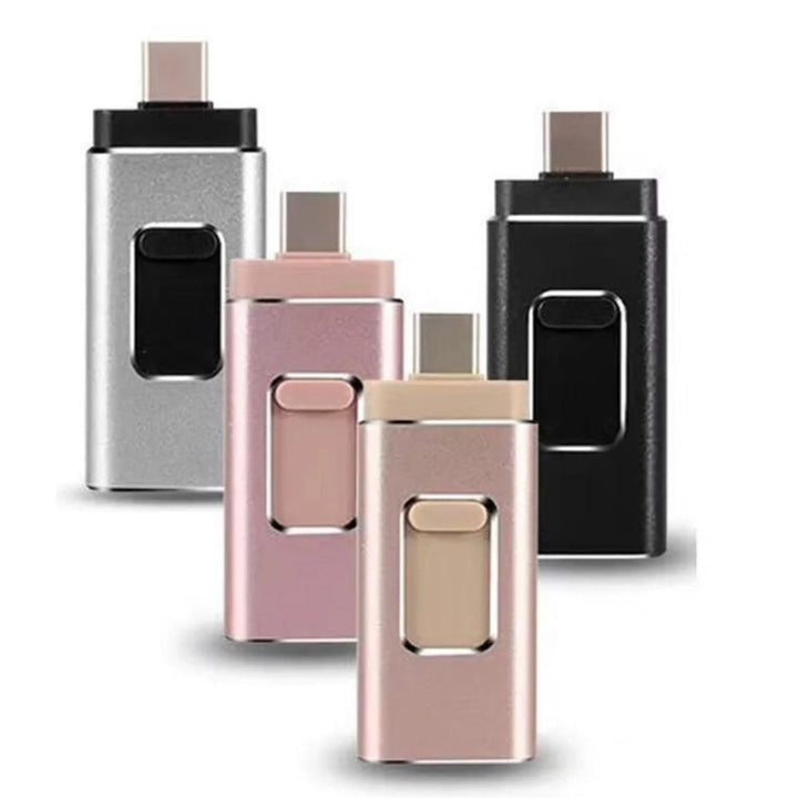 4-in-1 Flashlaufwerk | Universell | Kompakt | Sicher | USB-C | Lightning-64GB-Silber-Luzern Mode
