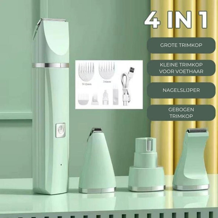 Haustier-Trimmer | 4-in-1 Leise Edelstahl Stressfrei Aufladbar Kabellos-Grün-Luzern Mode