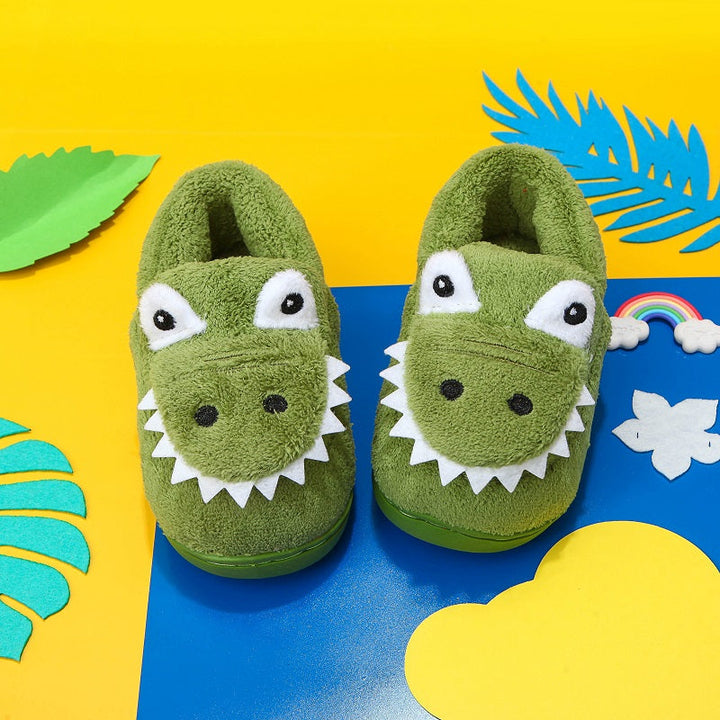 Winter-Dino Kuschelhausschuhe – Extra Weiche und Warme Hausschuhe für Kleinkinder