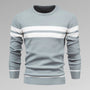 Herren Gestreifter Strickpullover mit Rundhalsausschnitt – Fabio