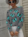 Damenpullover mit Schmetterlingsmuster – Liora