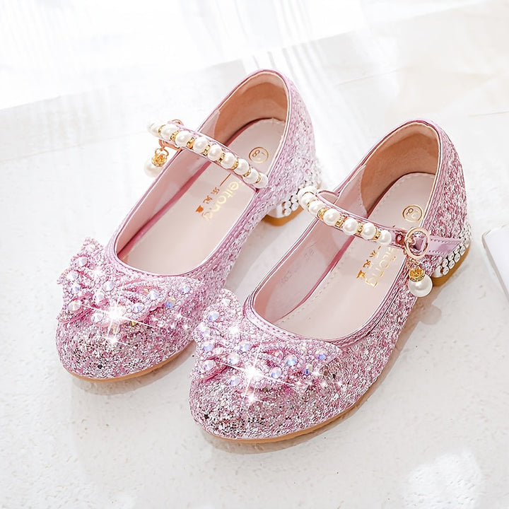 Herbstlicher Glitzer-Schuh Isla – Bequemer Slipper mit Pailletten & Perlen für Mädchen