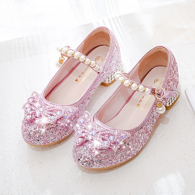 Herbstlicher Glitzer-Schuh Isla – Bequemer Slipper mit Pailletten & Perlen für Mädchen