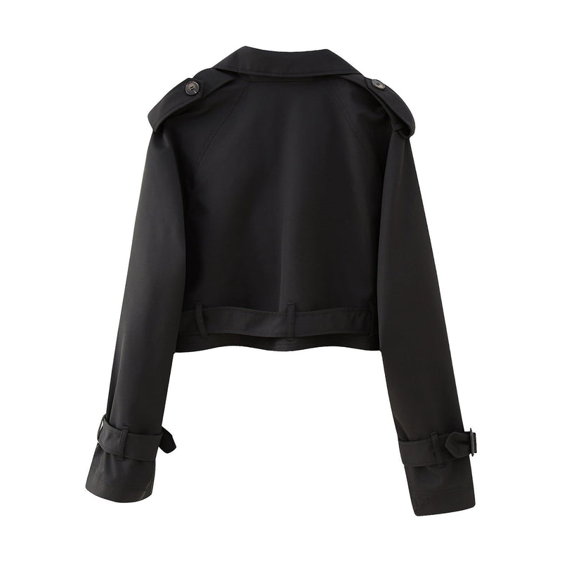 Trendige Kurze Damen-Trenchcoat mit Gürtel – Amelie