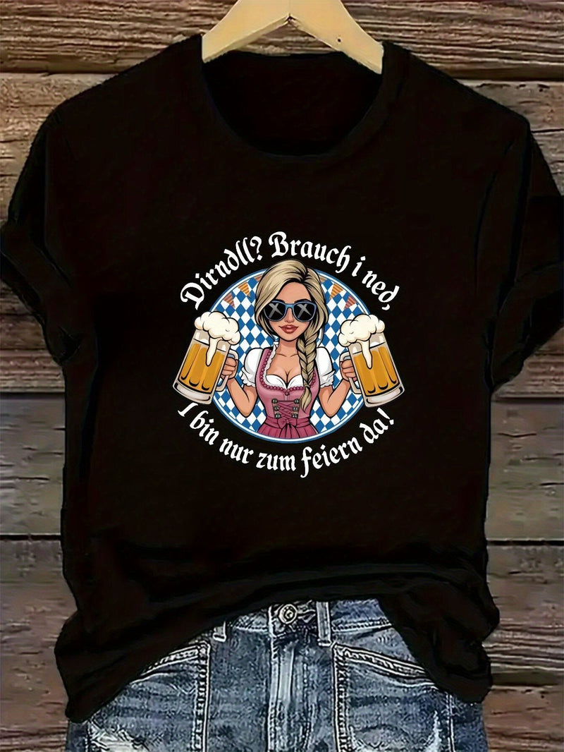 Damen Plus Size Kurzarm T-Shirt – Liesl Oktoberfest 2026