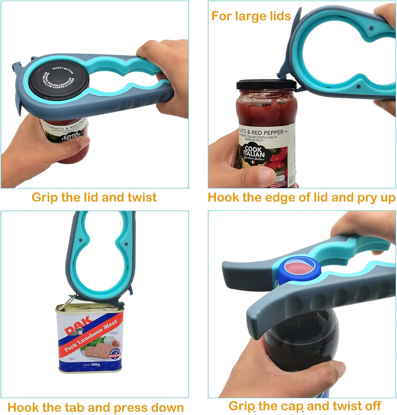 Glasöffner | 5-in-1 Praktisch Vielseitig Langlebig Anti-Rutsch Griff-Luzern Mode