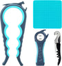 Glasöffner | 5-in-1 Praktisch Vielseitig Langlebig Anti-Rutsch Griff-Blau-Luzern Mode