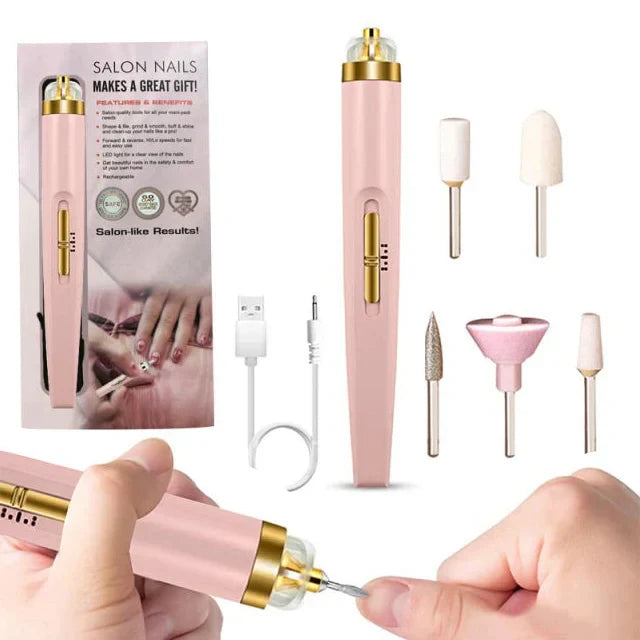 Maniküregerät | Vielseitiges 5-in-1 Elektrisches Kabelloses Kompaktes Gerät-Rosa-Luzern Mode
