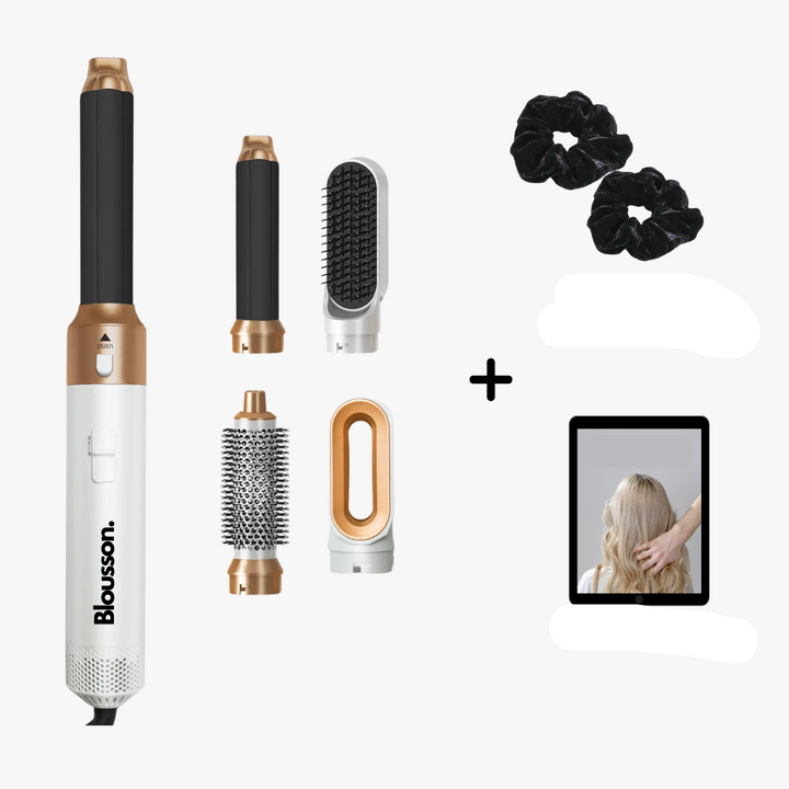 Haarstyler | 5-in-1 | Luftstrom | Wärmefrei | Sicher | Kompakt-Weißgold-Luzern Mode