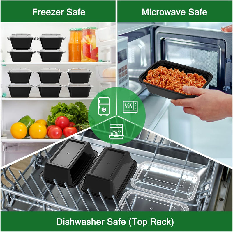 Meal-Prep-Behälter-Set | 50-teilig | Langlebig | Vielseitig | 700 ml | Wiederverwendbar-Luzern Mode