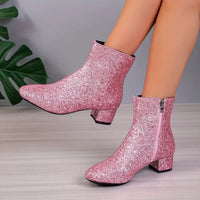 Damen Glitter Stiefeletten mit Absatz – Raelene