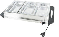 Elektrischer Buffet-Food-Wärmer mit 3 × 2,5L Behältern und Temperatureinstellung – Valtero