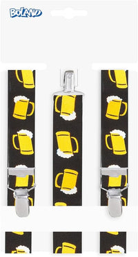 Trachten-Hosenträger schwarz mit Bierkrug-Motiv – ProstClip Oktoberfest 2026