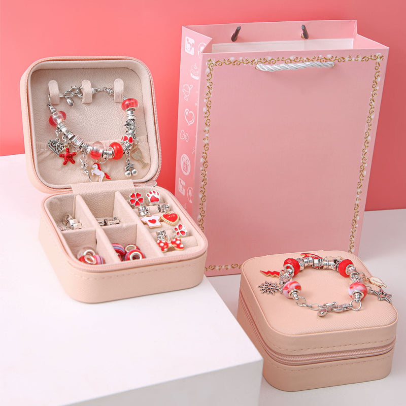 DIY-Armband Bastelset für Kinder mit Perlen, Anhängern & Geschenkbox