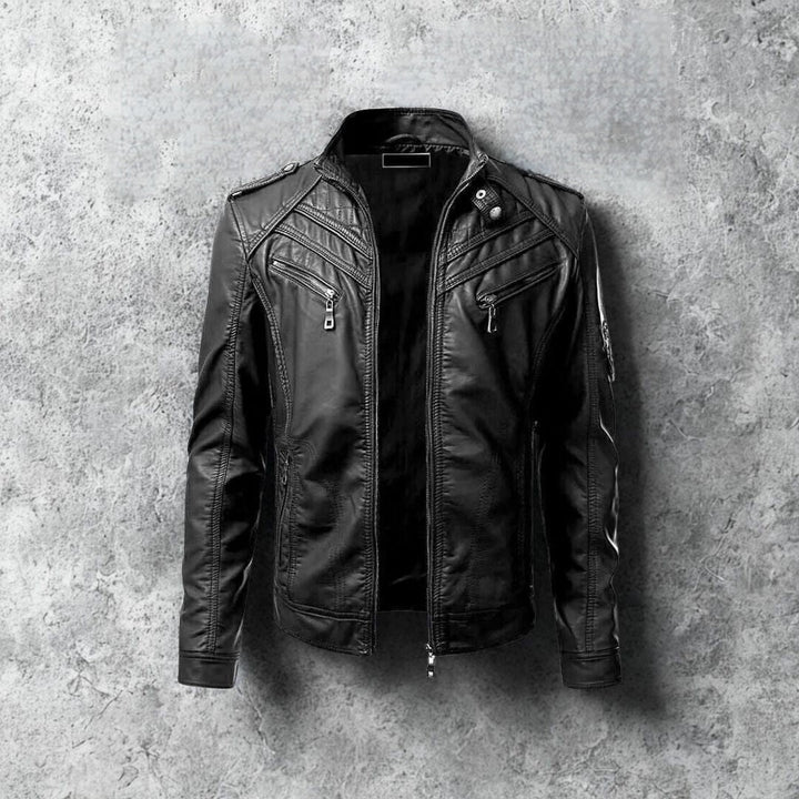 Herren-Lederjacke mit abnehmbarer Kapuze – Herbstedition Marcellus