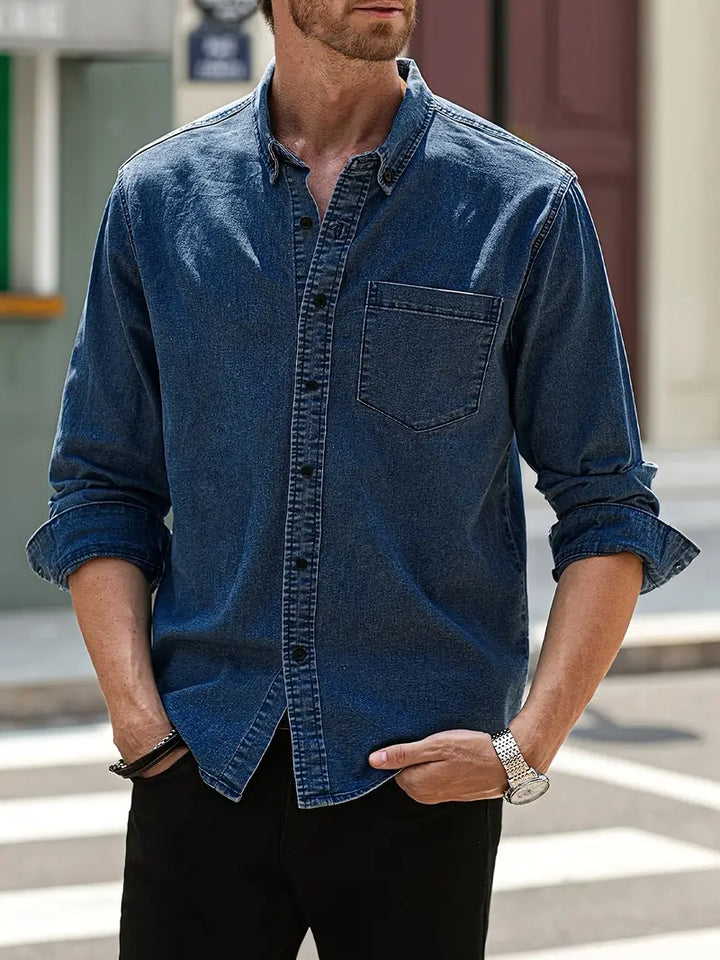 Herbst Denim Herrenhemd – Mailand