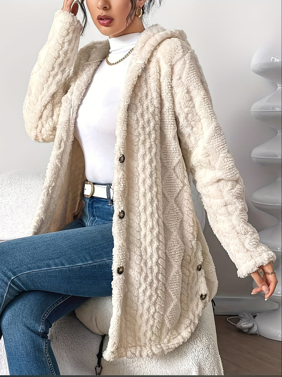 Weiches Langes Damenhoodie – Marit