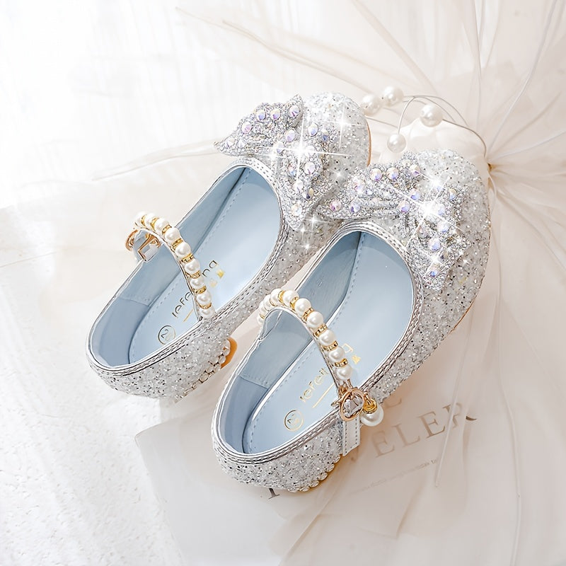 Herbstlicher Glitzer-Schuh Isla – Bequemer Slipper mit Pailletten & Perlen für Mädchen