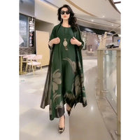 Maxikleid mit geradem Schnitt und langen Ärmeln – Yara