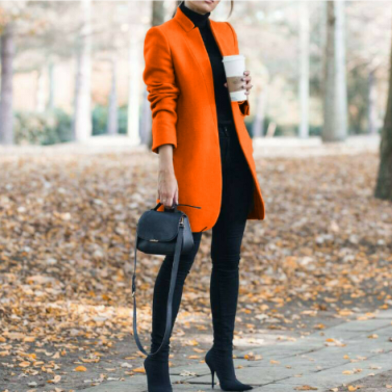 Damen Stehkragen Wintermantel mit zeitlosem Design – Reginel