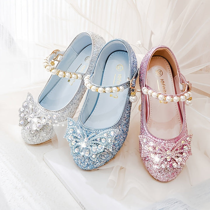 Herbstlicher Glitzer-Schuh Isla – Bequemer Slipper mit Pailletten & Perlen für Mädchen