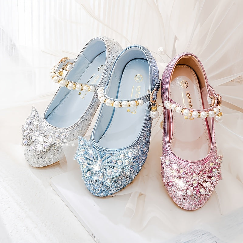 Herbstlicher Glitzer-Schuh Isla – Bequemer Slipper mit Pailletten & Perlen für Mädchen