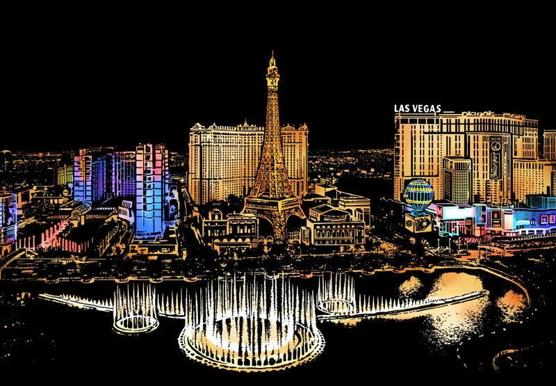 5D Krash Kunstplatte | Kreativ | Interaktiv | Einzigartig | Farbenfroh | Stadt-Las Vegas-Luzern Mode