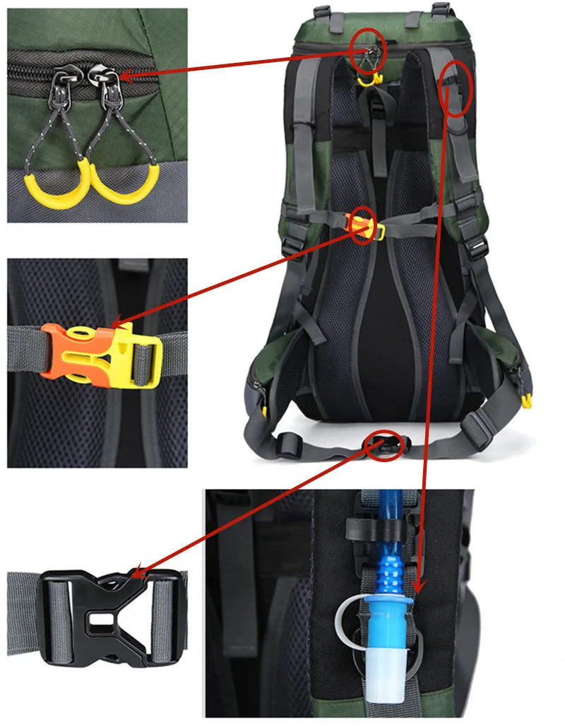 Wasserdichter Trekkingrucksack 60L für Outdoor-Abenteuer-Luzern Mode