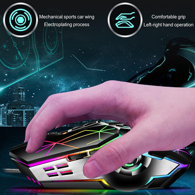 87-Tasten Mechanische Gaming-Tastatur RGB Hinterbeleuchtet Blaue Schalter
