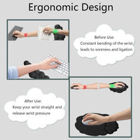 Wolkenförmige ergonomische Handgelenkauflage mit Mauspad und Untersetzer – Zeyora