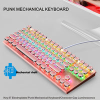87-Tasten Mechanische Gaming-Tastatur RGB Hinterbeleuchtet Blaue Schalter