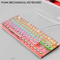 87-Tasten Mechanische Gaming-Tastatur RGB Hinterbeleuchtet Blaue Schalter