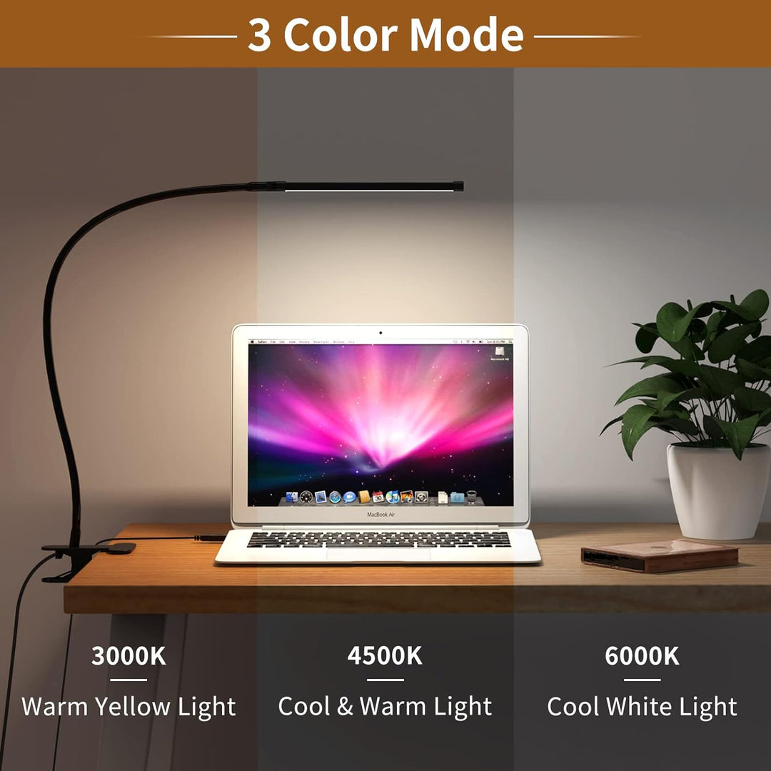 77 LED Schreibtisch-Klemmlampe mit USB-Stromversorgung und flexiblem Schwanenhals – Serava