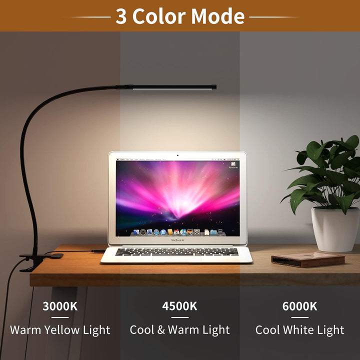 77 LED Schreibtisch-Klemmlampe mit USB-Stromversorgung und flexiblem Schwanenhals – Serava