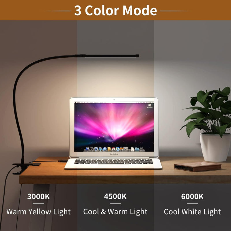 77 LED Schreibtisch-Klemmlampe mit USB-Stromversorgung und flexiblem Schwanenhals – Serava