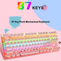 87-Tasten Mechanische Gaming-Tastatur RGB Hinterbeleuchtet Blaue Schalter