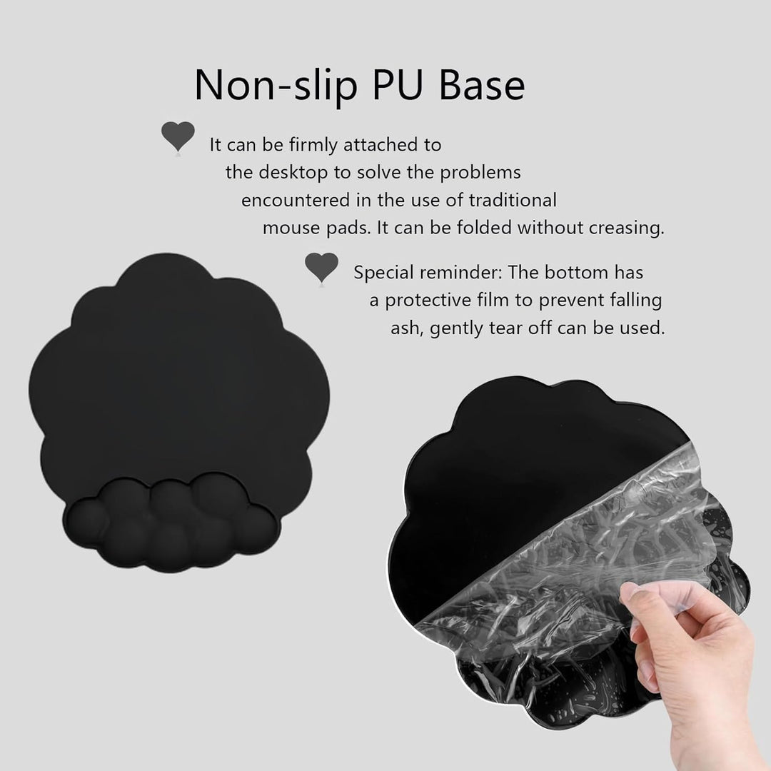 Wolkenförmige ergonomische Handgelenkauflage mit Mauspad und Untersetzer – Zeyora