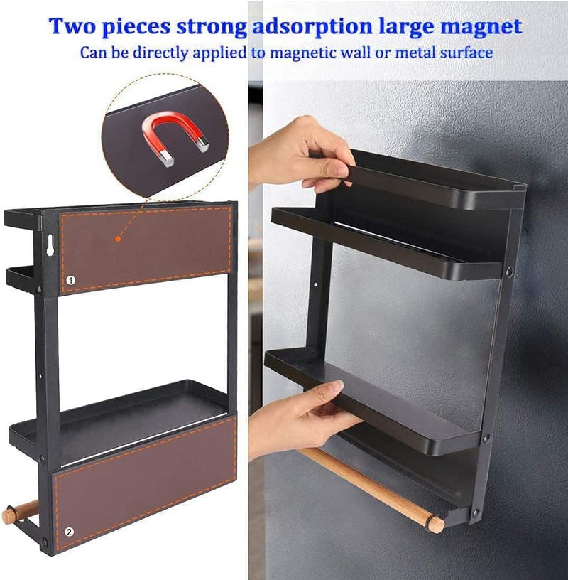 Magnetisches Kühlschrank-Gewürzregal mit Papiertuchhalter – Oryden