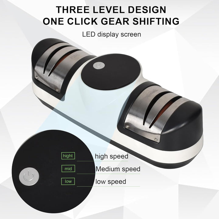Elektrischer Messerschärfer mit 3 Geschwindigkeiten und LED-Display – EdgeMaster